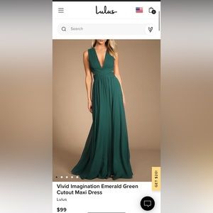 Lulus Vivid Imagination Emerald Green
Cutout Maxi Dress | Bridesmaid Dress